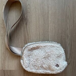 Lululemon Cream Sherpa belt bag